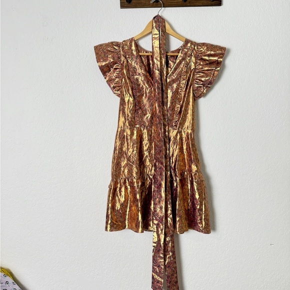 LOVESHACKFANCY Zoya Dress In Gold - Picture 5 of 9